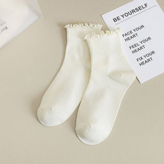 SWEET EDGE RUFFLE SOCKS-Accessories-CREAM-(OS)-Moody on Main
