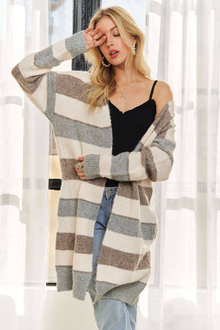 THE SUNDAY SNUGGLES STRIPED CARIDGAN-Outerwear-Moody on Main