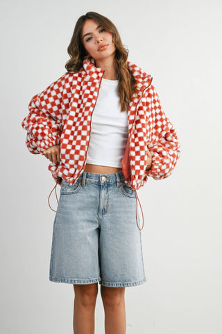 THE CHECKMATE COZY TEDDY JACKET-Outerwear-Moody on Main