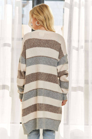 THE SUNDAY SNUGGLES STRIPED CARIDGAN-Outerwear-Moody on Main