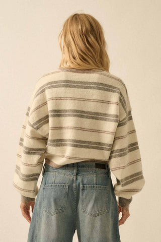 COZY CONTRAST STRIPE SWEATER-Tops-Moody on Main