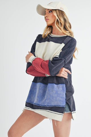 OTTAVIA COLOR BLOCK SWEATER-Tops-Moody on Main