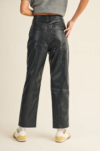 AFTER HOURS LOW-RISE LEATHER PANTS-Bottoms-Moody on Main