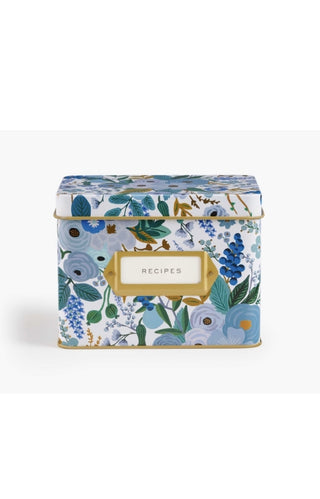 Garden Party Blue Recipe Box-11- Gift/Home-Moody on Main