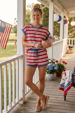 Americana Striped Lounge Set-Moody on Main