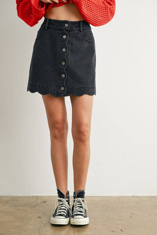 THE DAISY BUTTON-UP DENIM SKIRT-Bottoms-Moody on Main