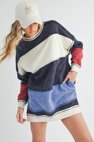 OTTAVIA COLOR BLOCK SWEATER-Tops-Moody on Main