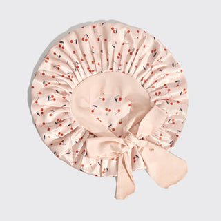 KITSCH: CHERRY PRINT OVERSIZED SATIN BONNET-Accessories-Moody on Main