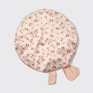KITSCH: CHERRY PRINT OVERSIZED SATIN BONNET-Accessories-Moody on Main