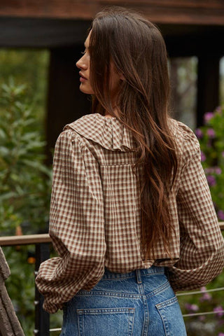 SWEET TALK GINGHAM BLOUSE-Tops-Moody on Main