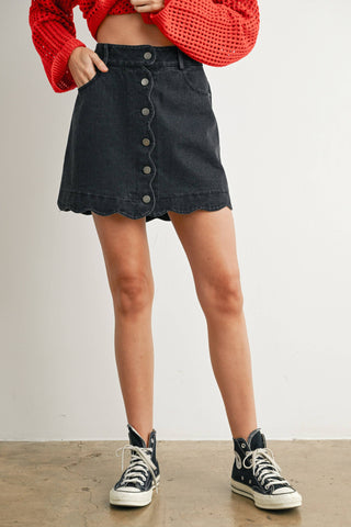THE DAISY BUTTON-UP DENIM SKIRT-Bottoms-Moody on Main