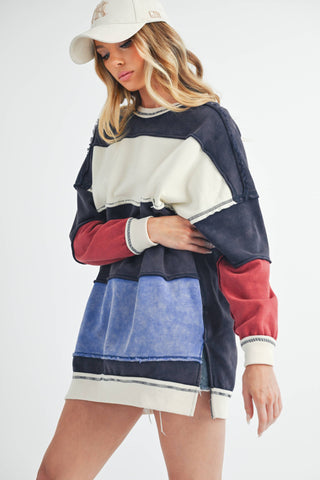 OTTAVIA COLOR BLOCK SWEATER-Tops-Moody on Main