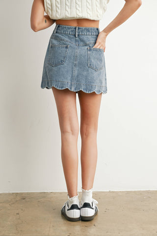 THE DAISY BUTTON-UP DENIM SKIRT-Bottoms-Moody on Main