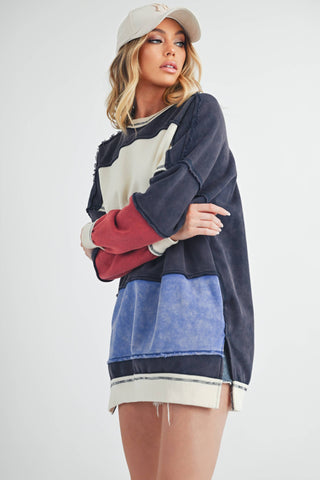 OTTAVIA COLOR BLOCK SWEATER-Tops-Moody on Main