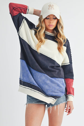OTTAVIA COLOR BLOCK SWEATER-Tops-Moody on Main