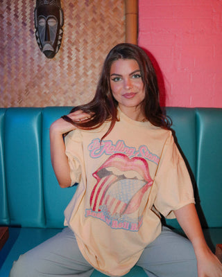 ROLLING STONES WORLDS GREATEST BAND THRIFTED TEE-Tops-Moody on Main