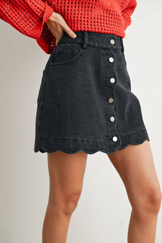 THE DAISY BUTTON-UP DENIM SKIRT-Bottoms-Moody on Main