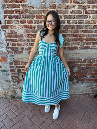 THE LUCKY STRIPE MIDI DRESS-Dresses/ One Pieces-Moody on Main