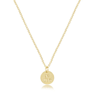 ENEWTON: 16" NECKLACE GOLD. BE YOU. SMALL GOLD WORD DISC-Accessories-Moody on Main