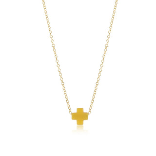 ENEWTON: 16" NECKLACE GOLD - SIGNATURE CROSS-Accessories-Yellow-Moody on Main