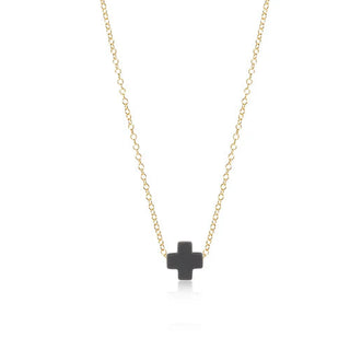 enewton: Signature Cross Necklace-Accessories-CHARCOAL-Moody on Main