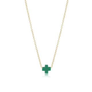 ENEWTON: 16" NECKLACE GOLD - SIGNATURE CROSS-Accessories-EMERALD-Moody on Main