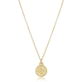 ENEWTON: 16" NECKLACE GOLD- BLESSING SMALL GOLD DISC-Accessories-Moody on Main