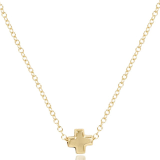 ENEWTON: 16" NECKLACE GOLD - SIGNATURE CROSS GOLD-Accessories-SMALL SIGNATURE CROSS-Moody on Main