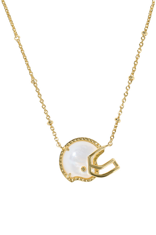 Kendra Scott: Football Helmet Short Pendant Necklace-Gold Ivory-7- Jewelry-Moody on Main