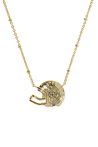 Kendra Scott: Football Helmet Short Pendant Necklace-Gold Ivory-7- Jewelry-Moody on Main