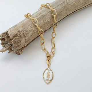 FOOTBALL NECKLACE ON ETCHED CHAIN-Accessories-Moody on Main