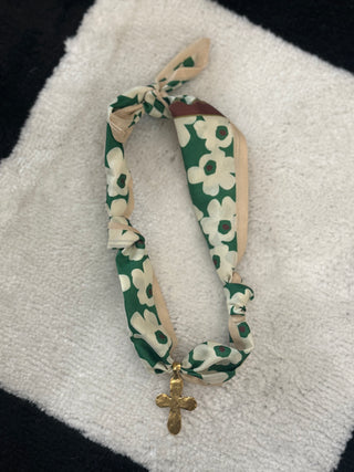 FLORAL LONG TAIL CROSS NECKLACE-Accessories-Moody on Main