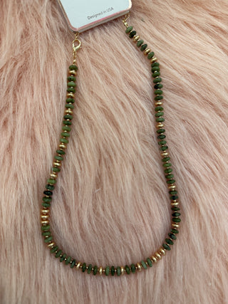 GREEN GODDESS BEADED NECKLACE-Accessories-Moody on Main