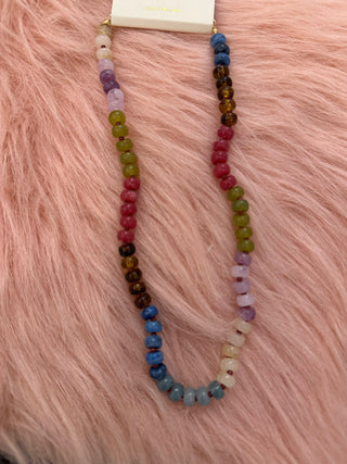 COLOR BLOCK BEADED NECKLACE-Accessories-Moody on Main