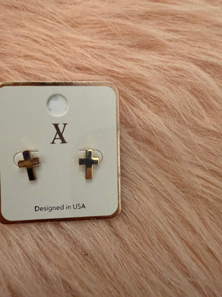 CLASSIC CROSS STUD EARRINGS-Accessories-Moody on Main