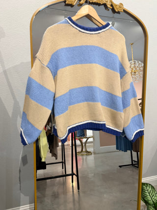 COASTAL COOL STRIPE KNIT-Tops-Moody on Main