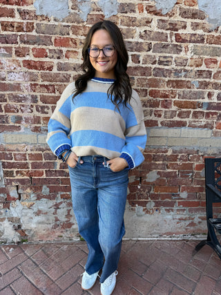 COASTAL COOL STRIPE KNIT-Tops-Moody on Main