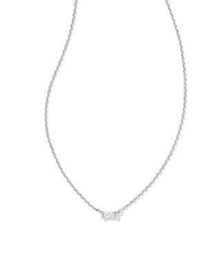KENDRA SCOTT: JULIETTE PENDANT NECKLACE-Accessories-RHODIUM WHITE CRYSTAL-Moody on Main