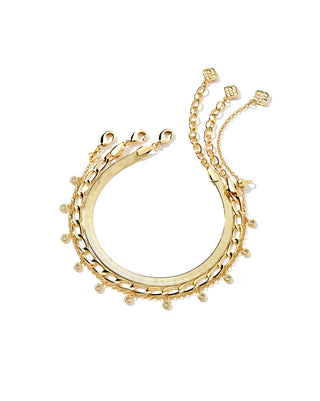 KENDRA SCOTT: KASSIE SET OF 3 CHAIN BRACELETS-Accessories-GOLD IVORY MOTHER OF PEARL-Moody on Main