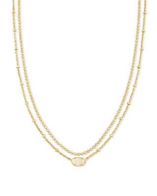 KENDRA SCOTT: EMILIE MULTI GOLD STRAND NECKLACE - IRIDESCENT DRUSY-Accessories-Moody on Main