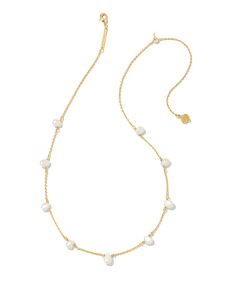 KENDRA SCOTT: LEIGHTO GOLD PEARL STRAND NECKLACE