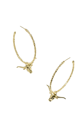 Kendra Scott: Longhorn Hoops-Gold-7- Jewelry-Moody on Main