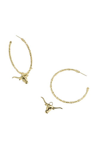 Kendra Scott: Longhorn Hoops-Gold-7- Jewelry-Moody on Main