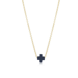 ENEWTON: 16" NECKLACE GOLD - SIGNATURE CROSS-Accessories-Navy-Moody on Main