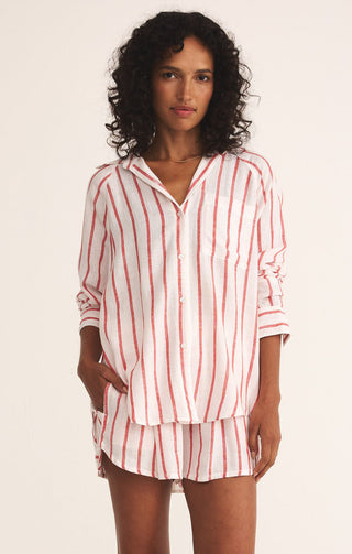 Z SUPPLY: The Perfect Line Top-Cabana Red-1- Tops-Moody on Main