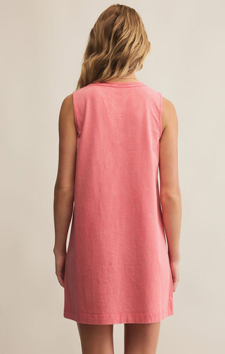 Z SUPPLY: Sloane V-Neck Mini Dress-Sunset Pink-6- Dress/Romp/Jump-Moody on Main