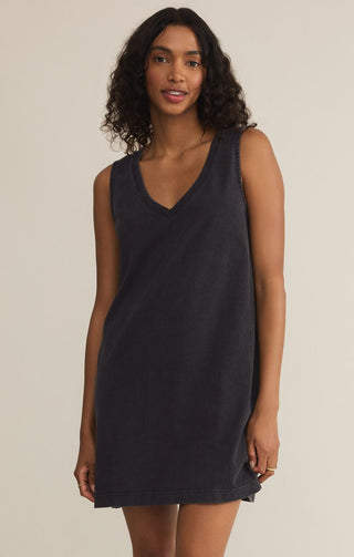 Z SUPPLY: Sloane V-Neck Mini Dress-Black-6- Dress/Romp/Jump-Moody on Main