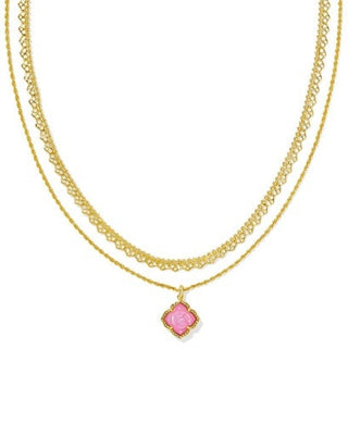 KENDRA SCOTT: Mallory Rose Multi Strand Necklace-Gold Blush Ivory Mother Of Pearl-7- Jewelry-Moody on Main