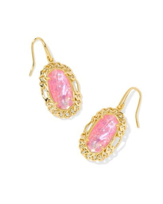 KENDRA SCOTT: Dani Figaro Framed Earring-Gold Pink Iridescent Mother of Pearl-7- Jewelry-Moody on Main