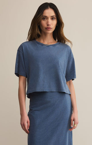 Z SUPPLY: On The Go Tee-Jersey Denim-1- Tops-Moody on Main